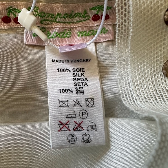 NWT - New Sweet Off-White Silk Bonpoint Sequins Embellished Dress - Picture 7 of 8